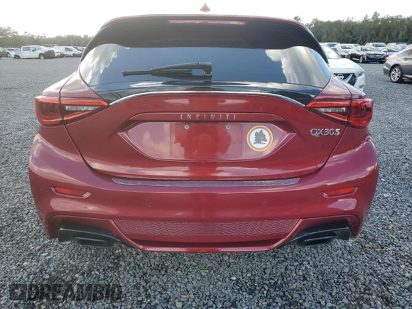 2017 Infiniti QX30 Sport with VIN SJKCH5CP1HA020580, listed as a Copart auction lot 75184324 with 0 mi miles and Salvage Title. Bid and sale history available at carsss.com. Image 6.