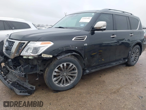 2019 Nissan Armada Platinum with VIN JN8AY2NEXK9756080, listed as a IAAI auction lot 41565485 with 58,521 mi miles. Bid and sale history available at carsss.com. Image 18.