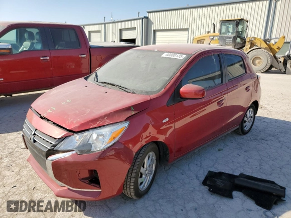 2022 Mitsubishi Mirage ES z VIN ML32AUHJ9NH001458, wystawiony jako Copart lot #48800135 z przebiegiem 39 722 mil mil oraz Szkoda całkowita • Salvage title. Historia ofert i sprzedaży dostępna na DreamBid. Obrazek 1.
