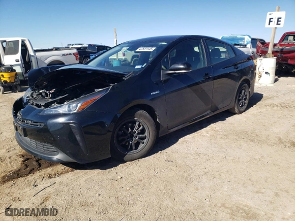 2022 Toyota Prius L Eco with VIN JTDKAMFU6N3157707, listed as a Copart auction lot 43659145 with 73,588 mi miles and Salvage Title. Bid and sale history available at carsss.com. Image 1.