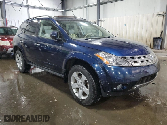 2005 Nissan Murano SL z VIN JN8AZ08W45W443537, wystawiony jako Copart lot #56176265 z przebiegiem 142 208 mil mil oraz Szkoda całkowita • Salvage title. Historia ofert i sprzedaży dostępna na DreamBid. Obrazek 4.