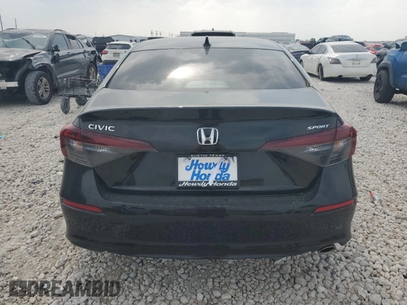 2025 Honda Civic Sport with VIN 2HGFE2F51SH570874, listed as a Copart auction lot 51715905 with 3,086 mi miles and Salvage title. Bid and sale history available at DreamBid. Image 6.