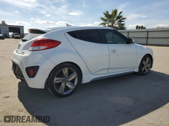 2014 Hyundai Veloster Turbo with VIN KMHTC6AE4EU201736, listed as a Copart auction lot 45809265 with 125,436 mi miles and Clean Title. Bid and sale history available at carsss.com. Image 3.