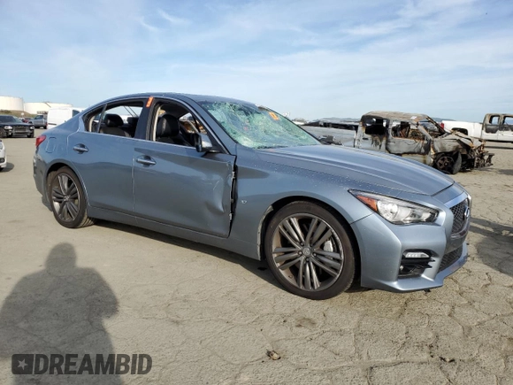 2014 Infiniti Q50 Premium with VIN JN1BV7AP0EM671637, listed as a Copart auction lot 47119015 with 141,459 mi miles and Salvage Title. Bid and sale history available at carsss.com. Image 4.