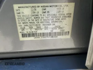 2007 Nissan Altima SL with VIN 1N4BL21E27C136330, listed as a Copart auction lot 51686185 with 200,509 mi miles and Salvage Title. Bid and sale history available at DreamBid. Image 13.