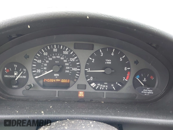 1998 BMW 3 Series 328iA with VIN WBACD4325WAV64684, listed as a IAAI auction lot 42032472 with 240,264 mi miles. Bid and sale history available at carsss.com. Image 7.