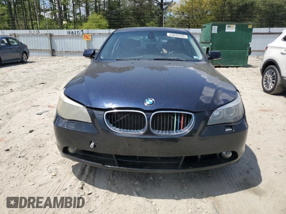 2006 BMW 5 Series 530xi with VIN WBANF73566CG67652, listed as a Copart auction lot 55035755 with 186,971 mi miles and Clean Title. Bid and sale history available at carsss.com. Image 5.