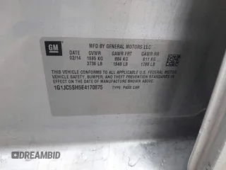 2014 Chevrolet Sonic LT с VIN 1G1JC5SH5E4170875, выставлен на аукционе IAAI как лот 42367419 с пробегом 152 289 миль миль и . История ставок и продаж доступна на DreamBid. Изображение 9.