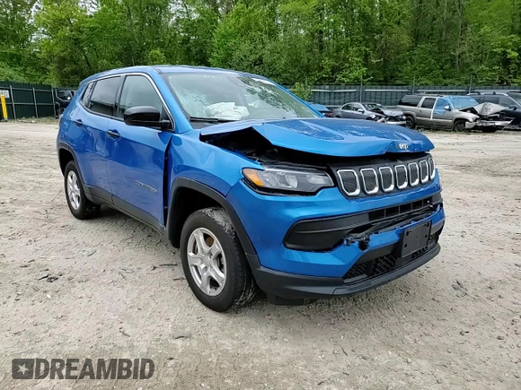 2022 Jeep Compass Sport с VIN 3C4NJDAB0NT221070, выставлен на аукционе Copart как лот 57667525 с пробегом 38 102 миль миль и Списание • Salvage title. История ставок и продаж доступна на DreamBid. Изображение 14.