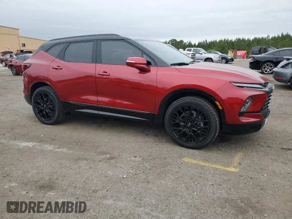 2023 Chevrolet Blazer RS with VIN 3GNKBKRS9PS225076, listed as a Copart auction lot 55012315 with 7,157 mi miles and Salvage title. Bid and sale history available at DreamBid. Image 4.