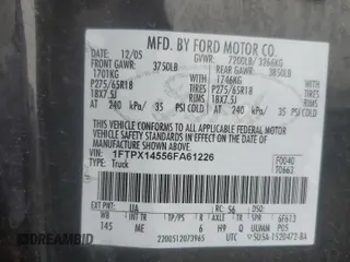 2006 Ford F-150 XLT with VIN 1FTPX14556FA61226, listed as a Copart auction lot 50329635 with 169,693 mi miles and Salvage Title. Bid and sale history available at carsss.com. Image 14.