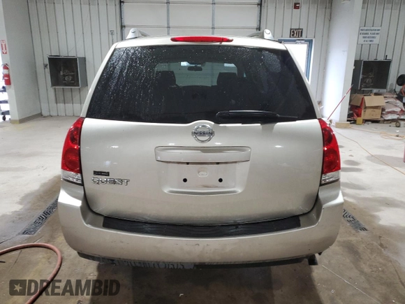 2005 Nissan Quest SL with VIN 5N1BV28U85N138422, listed as a Copart auction lot 82899984 with 0 mi miles and Salvage Title. Bid and sale history available at carsss.com. Image 6.