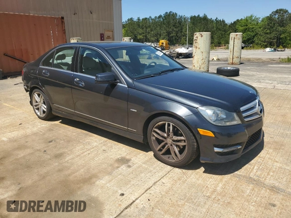2012 Mercedes-Benz C 250 Sport with VIN WDDGF4HB0CR234798, listed as a Copart auction lot 53260695 with 91,731 mi miles and Salvage Title. Bid and sale history available at DreamBid. Image 4.