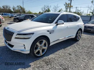2021 Genesis GV80 with VIN KMUHCESC0MU054263, listed as a Copart auction lot 85953934 with 28,735 mi miles and Salvage Title. Bid and sale history available at DreamBid. Image 1.