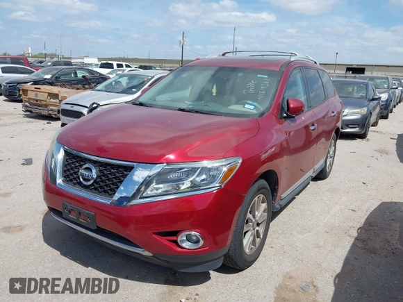 2013 Nissan Pathfinder SV with VIN 5N1AR2MM8DC617164, listed as a IAAI auction lot 41819381 with 116,275 mi miles. Bid and sale history available at carsss.com. Image 2.
