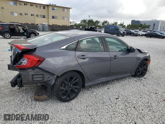 2021 Honda Civic Sport with VIN 19XFC2F8XME000756, listed as a Copart auction lot 51040935 with 40,560 mi miles and Non Repairable. Bid and sale history available at DreamBid. Image 3.
