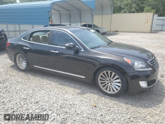 2014 Hyundai Equus Signature with VIN KMHGH4JH4EU074679, listed as a Copart auction lot 56581505 with 118,846 mi miles and Salvage title. Bid and sale history available at DreamBid. Image 4.
