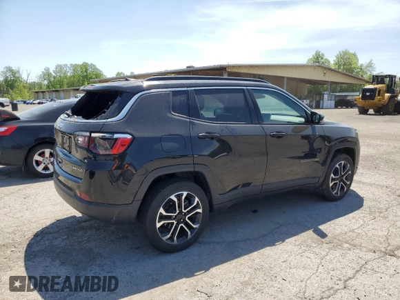 2023 Jeep Compass (RED) Edition with VIN 3C4NJDCN9PT562557, listed as a Copart auction lot 56187915 with 15,637 mi miles and Salvage title. Bid and sale history available at DreamBid. Image 3.
