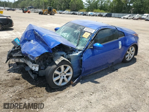 2005 Nissan 350Z Touring with VIN JN1AZ34E45M651037, listed as a Copart auction lot 60239124 with Not Provided miles and Salvage Title. Bid and sale history available at carsss.com. Image 1.
