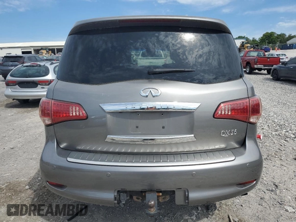 2013 Infiniti QX56 with VIN JN8AZ2NF3D9550303, listed as a Copart auction lot 57771745 with 137,866 mi miles and Salvage title. Bid and sale history available at DreamBid. Image 6.