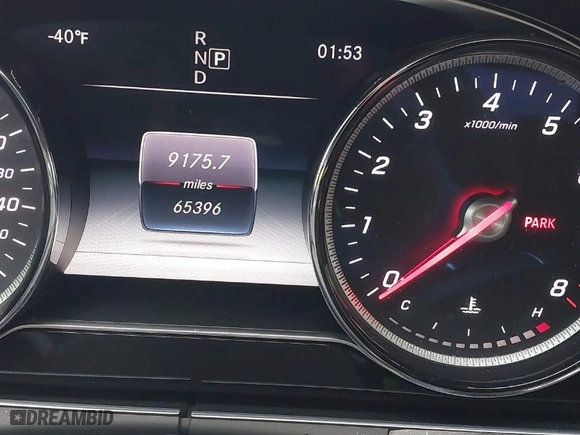 2018 Mercedes-Benz E-Class E 300 with VIN WDDZF4KB3JA476871, listed as a IAAI auction lot 41486444 with 65,396 mi miles. Bid and sale history available at carsss.com. Image 7.