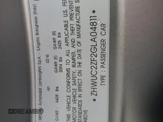 2016 Lamborghini Huracan z VIN ZHWUC2ZF2GLA04811, wystawiony jako Copart lot #72161434 z przebiegiem 24 565 mil mil oraz Szkody całkowita. Historia ofert i sprzedaży dostępna na DreamBid. Obrazek 12.