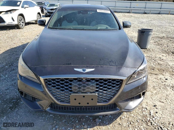 2018 Genesis G80 3.3T Sport with VIN KMHGN4JB3JU243539, listed as a Copart auction lot 43653695 with 81,008 mi miles and Salvage Title. Bid and sale history available at carsss.com. Image 5.