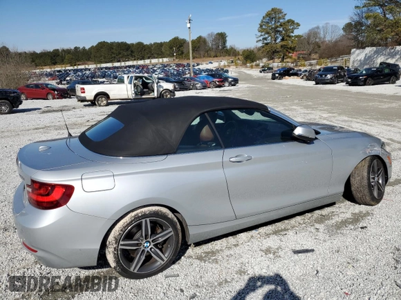 2017 BMW 2 Series 230i with VIN WBA2K9C54HV646717, listed as a Copart auction lot 41997345 with 123,963 mi miles and Salvage Title. Bid and sale history available at carsss.com. Image 3.