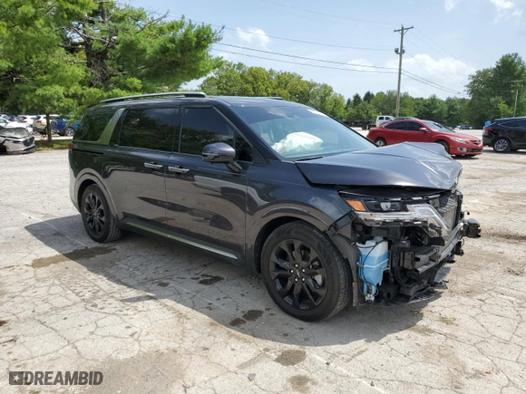 2023 Kia Carnival SX Prestige with VIN KNDNE5H32P6277047, listed as a Copart auction lot 65746354 with 23,873 mi miles and Salvage Title. Bid and sale history available at carsss.com. Image 4.