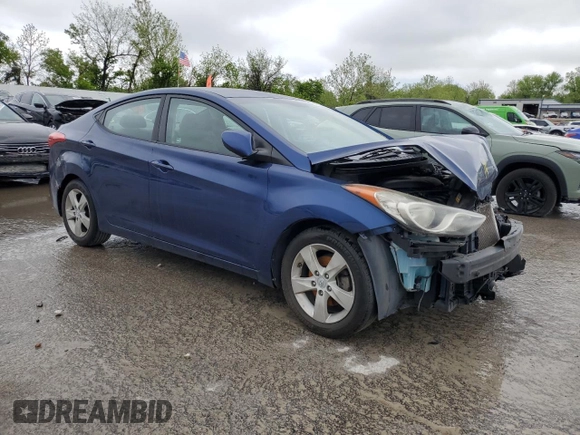 2013 Hyundai Elantra Limited with VIN KMHDH4AE5DU557590, listed as a Copart auction lot 54790675 with 156,900 mi miles and Salvage Title. Bid and sale history available at DreamBid. Image 4.