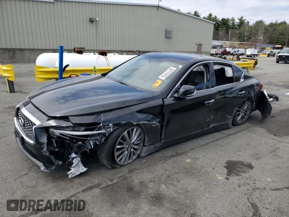 2019 Infiniti Q50 Luxe с VIN JN1EV7AR5KM551925, выставлен на аукционе Copart как лот 54117415 с пробегом 80 177 миль миль и Списание • Salvage title. История ставок и продаж доступна на DreamBid. Изображение 1.