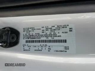 2021 Ford F-150 XL with VIN 1FTMF1EB8MKE16551, listed as a Copart auction lot 54966435 with 41,590 mi miles and Salvage title. Bid and sale history available at DreamBid. Image 12.