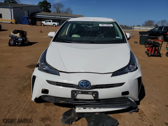 2021 Toyota Prius L Eco with VIN JTDKAMFU7M3136038, listed as a Copart auction lot 48774605 with 0 mi miles and Salvage Title. Bid and sale history available at carsss.com. Image 5.