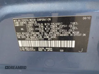 2010 Toyota RAV4 Limited с VIN JTMYK4DVXA5027222, выставлен на аукционе IAAI как лот 42057063 с пробегом 135 259 миль миль и . История ставок и продаж доступна на DreamBid. Изображение 9.