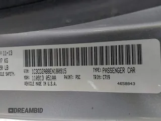 2014 Dodge Avenger SE with VIN 1C3CDZAB8EN180915, listed as a IAAI auction lot 41680141 with 147,575 mi miles. Bid and sale history available at carsss.com. Image 9.