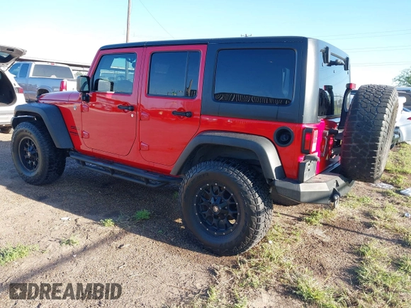 2015 Jeep Wrangler Unlimited Willys Wheeler with VIN 1C4BJWDG0FL635341, listed as a IAAI auction lot 41955393 with 145,529 mi miles and . Bid and sale history available at DreamBid. Image 3.