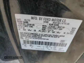 2013 Ford F-150 XL with VIN 1FTMF1CM7DKE09126, listed as a Copart auction lot 51911165 with 97,367 mi miles and Salvage Title. Bid and sale history available at carsss.com. Image 12.