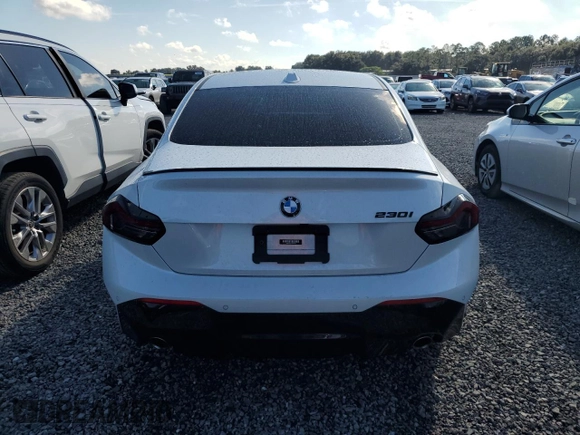 2023 BMW 2 Series 230i with VIN 3MW23CM01P8D05337, listed as a Copart auction lot 73953784 with 0 mi miles and Non Repairable. Bid and sale history available at carsss.com. Image 6.