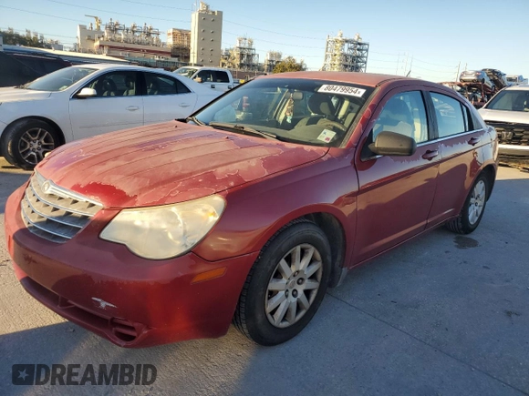 2008 Chrysler Sebring LX with VIN 1C3LC46K58N182219, listed as a Copart auction lot 80479954 with 195,194 mi miles and Salvage Title. Bid and sale history available at carsss.com. Image 1.