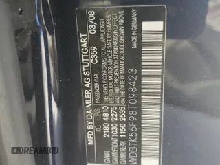 2008 Mercedes-Benz CLK 350 with VIN WDBTK56F98T098423, listed as a Copart auction lot 81195204 with 84,689 mi miles and Salvage Title. Bid and sale history available at DreamBid. Image 12.