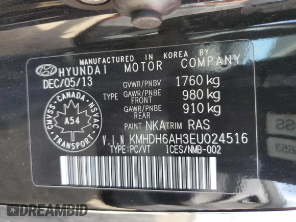 2014 Hyundai Elantra z VIN KMHDH6AH3EU024516, wystawiony jako Copart lot #58840725 z przebiegiem 174 160 mil mil oraz Tytuł czysty. Historia ofert i sprzedaży dostępna na DreamBid. Obrazek 12.