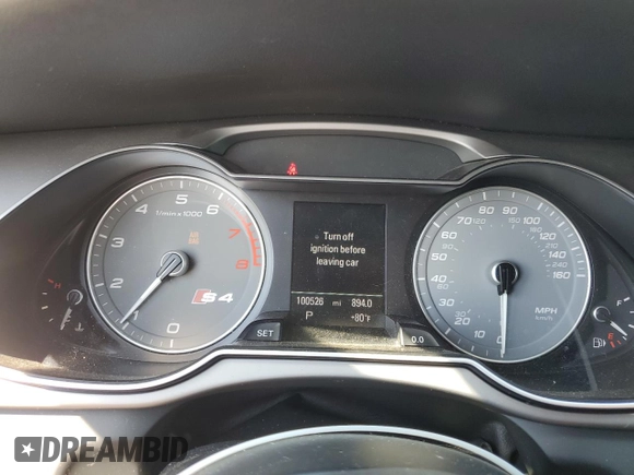2013 Audi S4 Prestige with VIN WAUKGAFL1DA127560, listed as a Copart auction lot 70191744 with 100,526 mi miles and Salvage Title. Bid and sale history available at carsss.com. Image 9.