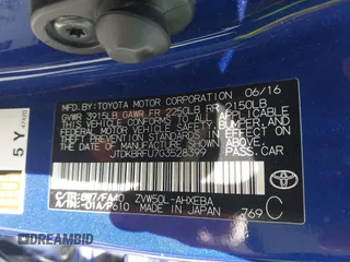 2016 Toyota Prius Two z VIN JTDKBRFU7G3528399, wystawiony jako IAAI lot #41975628 z przebiegiem 188 282 mil mil oraz . Historia ofert i sprzedaży dostępna na DreamBid. Obrazek 9.