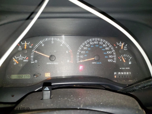1998 Dodge Ram 1500 with VIN 1B7HC16Y1WS629714, listed as a Copart auction lot 46881174 with 182,179 mi miles and Non Repairable. Bid and sale history available at carsss.com. Image 9.