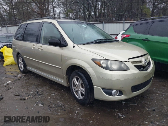 2005 Mazda MPV LX with VIN JM3LW28J650536535, listed as a IAAI auction lot 41569472 with 327,590 mi miles. Bid and sale history available at carsss.com. Image 1.