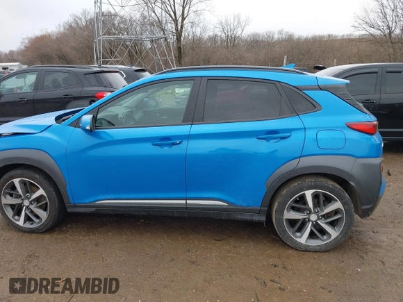 2020 Hyundai Kona Ultimate with VIN KM8K5CA54LU428684, listed as a IAAI auction lot 41723215 with 80,917 mi miles. Bid and sale history available at carsss.com. Image 14.