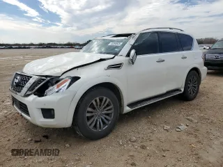 2019 Nissan Armada Platinum with VIN JN8AY2NF3K9350649, listed as a Copart auction lot 43284635 with 89,122 mi miles and Salvage Title. Bid and sale history available at carsss.com. Image 1.