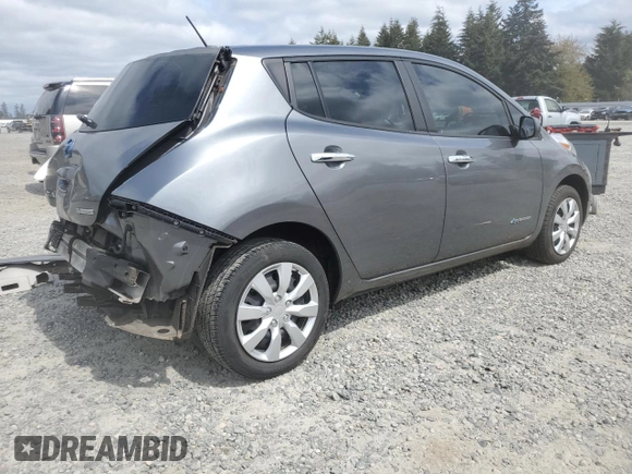 2015 Nissan LEAF S with VIN 1N4AZ0CP9FC324158, listed as a Copart auction lot 54945665 with 79,452 mi miles and Salvage Title. Bid and sale history available at DreamBid. Image 3.