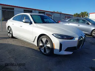2024 BMW i4 eDrive35 with VIN WBY43AW04RFT05287, listed as a IAAI auction lot 41427545 with 6,347 mi miles. Bid and sale history available at carsss.com. Image 1.