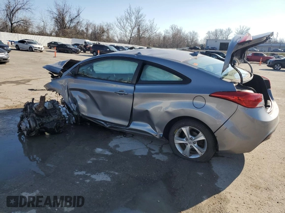 2013 Hyundai Elantra Coupe GS with VIN KMHDH6AE6DU009416, listed as a Copart auction lot 83116824 with 0 mi miles and Salvage Title. Bid and sale history available at carsss.com. Image 2.